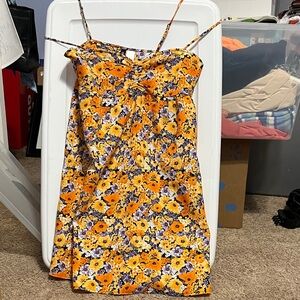 H&M Floral Yellow and Purple Dress
